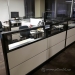 Teknion TOS Tan/ Black Trim Divider Panel Walls w/ Glass Top